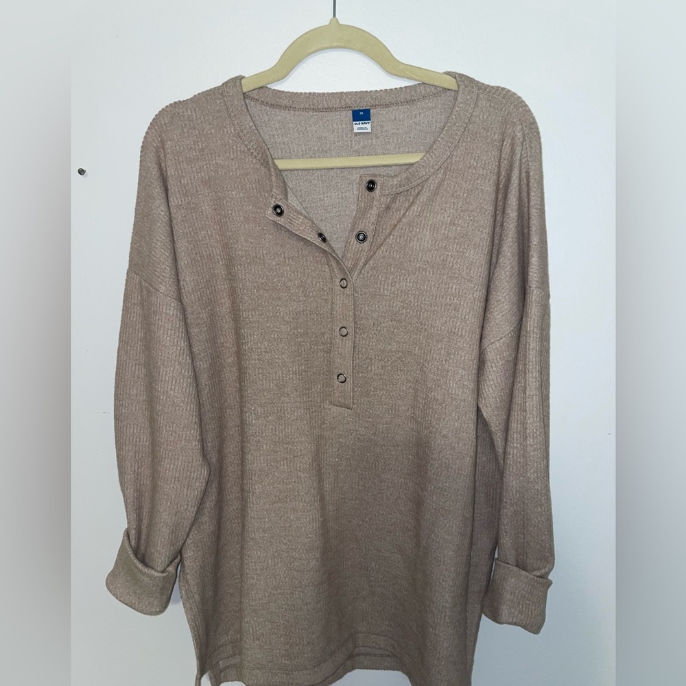 Old Navy Quarter Button Oversized Henley